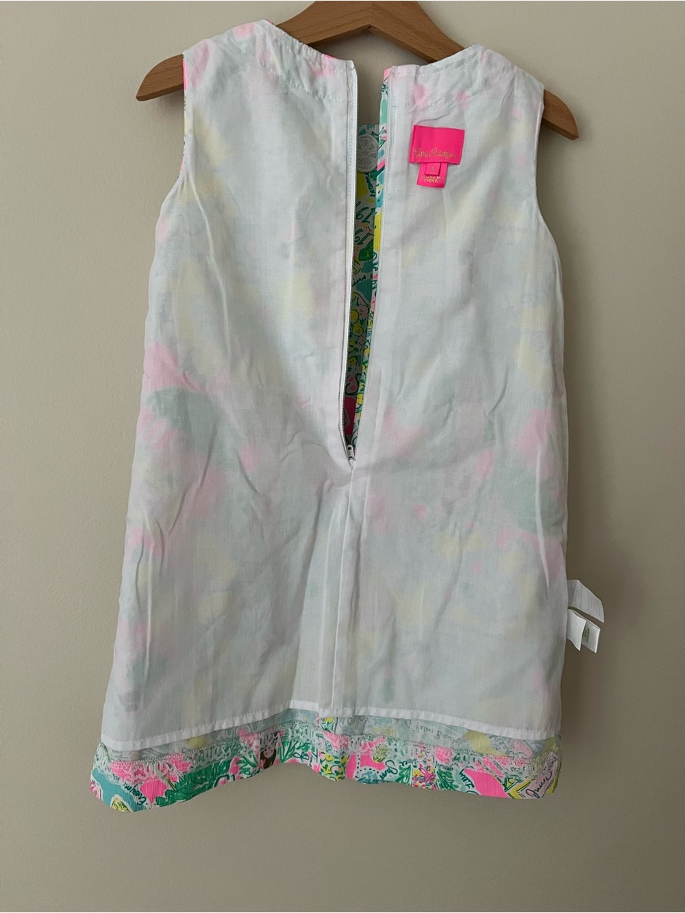 Lilly Pulitzer | Girls Pink Tropical Print Sleeveless Dress #004455 Size 5 - Picture 11 of 13